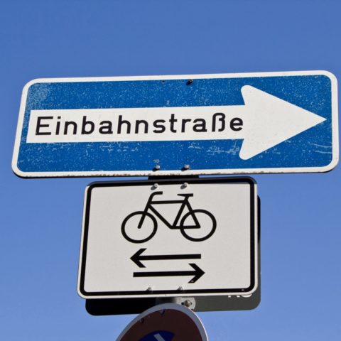 Einbahnstraße mit dem Fahrrad