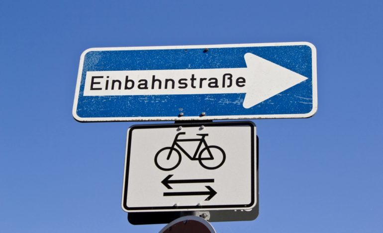 Einbahnstraße mit dem Fahrrad