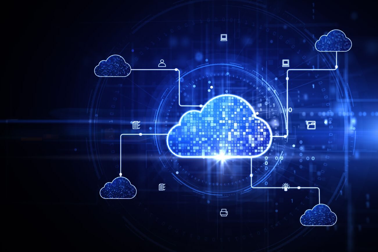 Eine Grafik einer digitalen Wolke, verbunden mit weiteren Wolken, als Symbol für die Neuerungen August 2026