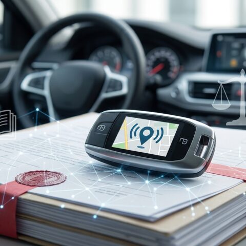 GPS-Ortung im Firmenwagen-(KI-generiertes Bild)